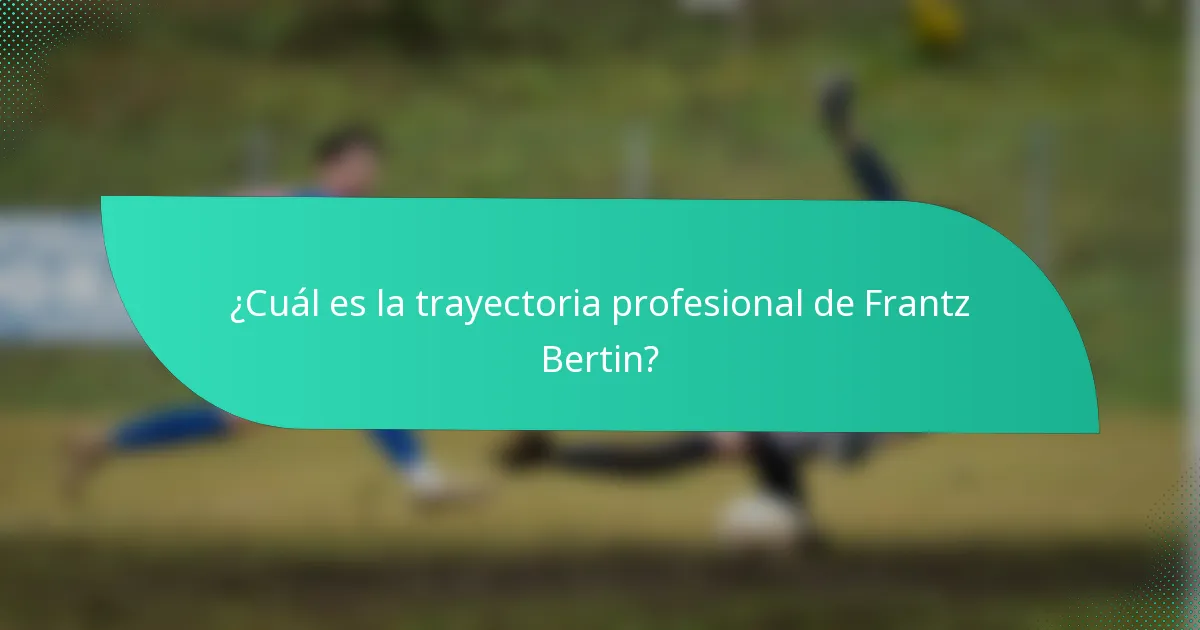 ¿Cuál es la trayectoria profesional de Frantz Bertin?