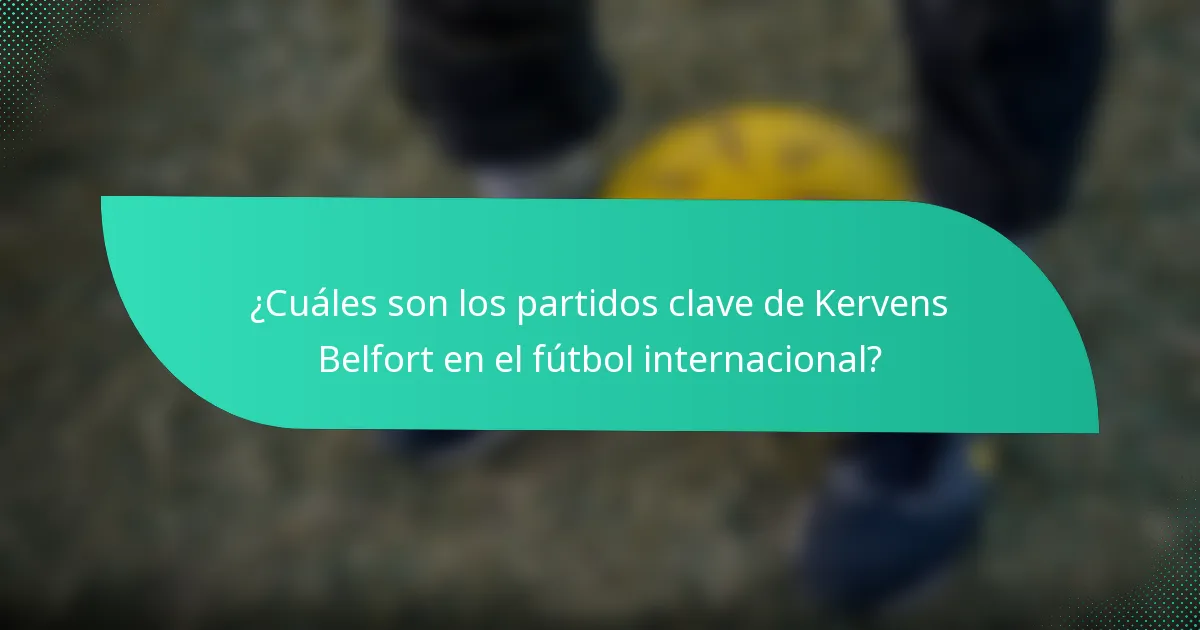¿Cuáles son los partidos clave de Kervens Belfort en el fútbol internacional?